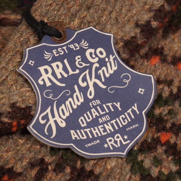 RRL Double RL Ralph Lauren Hand-Knit Fair Isle & Mallard Cardigan XS Brand New - Picture 7 of 13